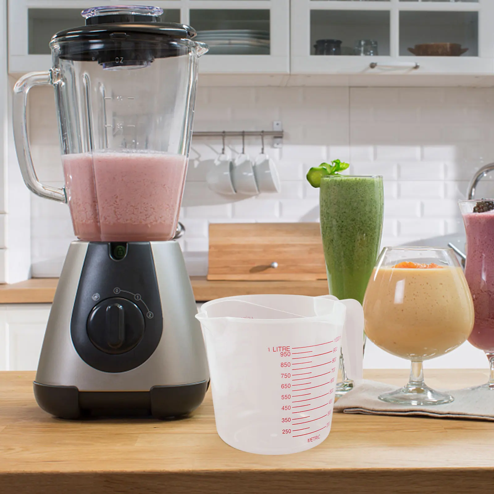 

1000Ml Plastic Measuring Cup Lightweight Graduated Liquid Container For Kitchen Laboratory Baking Cooking Tools