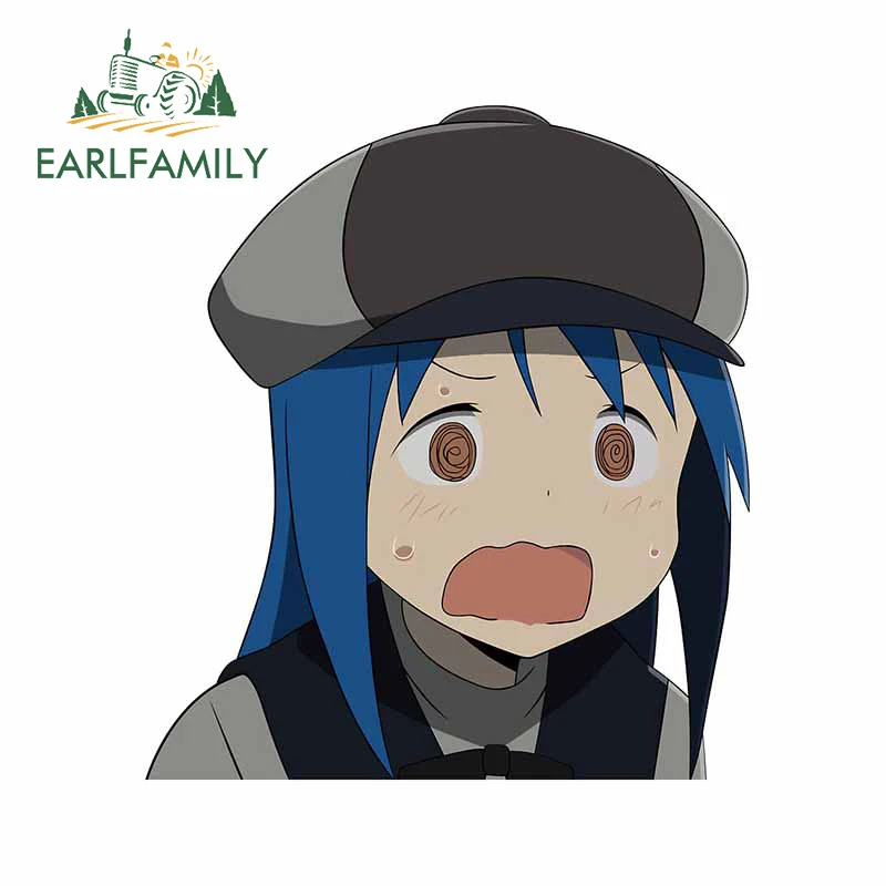 EARLFAMILY 13cm x 11.5cm for Anime Kotoha Shocked Funny Car Stickers Personality 3D Decal Vinyl Car Wrap Bumper Scratch-Proof