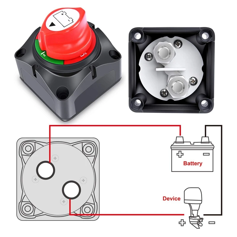 Battery Switch 12-48V Waterproof Heavy Duty Battery Power Cut Master Switch Disconnect Isolator For Car RV And Marine