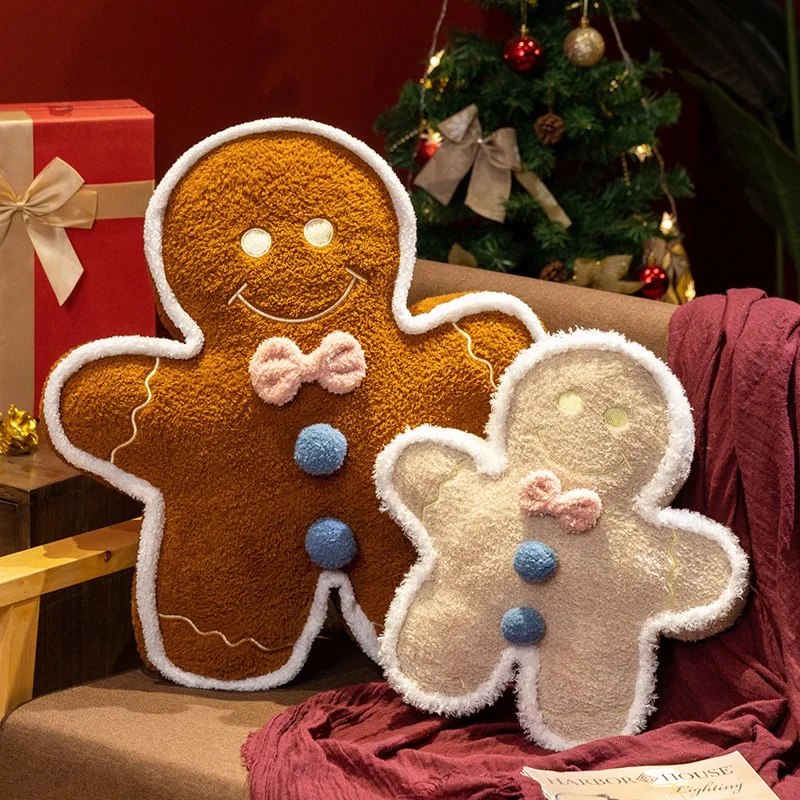 New Hot Selling Cross border Gingerbread Man Biscuit Man Pillow Christmas Gift for Girlfriend Plush Toy Wholesale