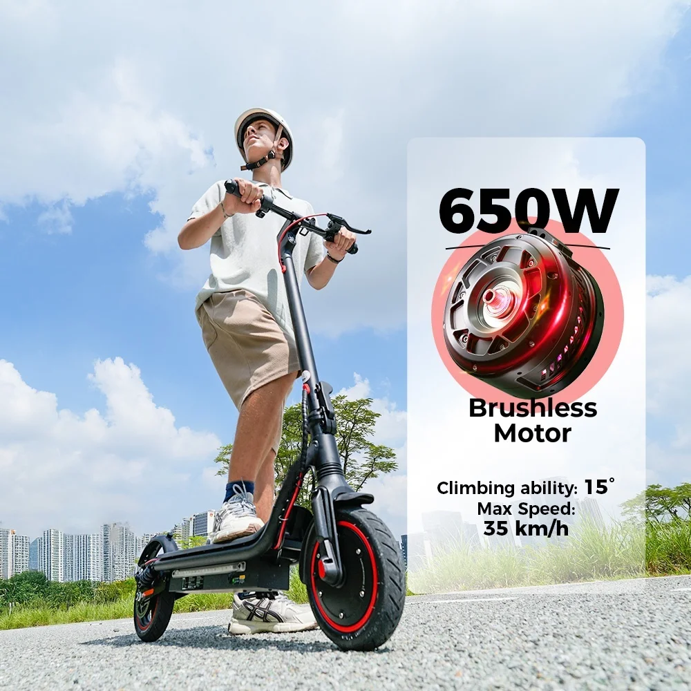 New Electric Scooter W7 8.5Inch 36V 10.5Ah Battery 650W Motor 27-37km Range 4-Speed Modes 35KM/H Foldable Electric kick Scooters