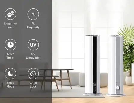 Wholesale Air Cooler Diffuser Ultrasonic Cool Mist Standing Large Diffuser Essential Oil Humidifier 7L