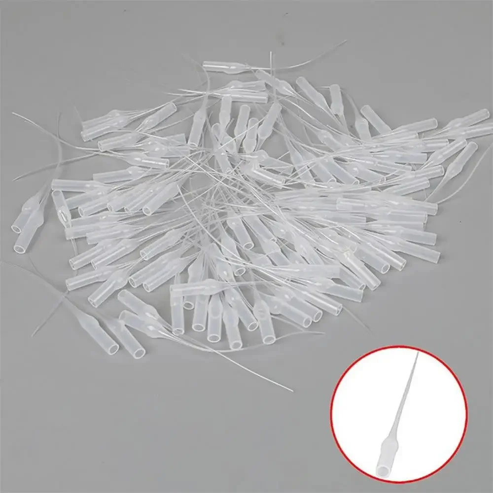 100Pcs/packMicro-Tips Plastic Bottle Tip Precision Applicator Dropping Tube Nozzle for Crafting Lab Out Cap Extender