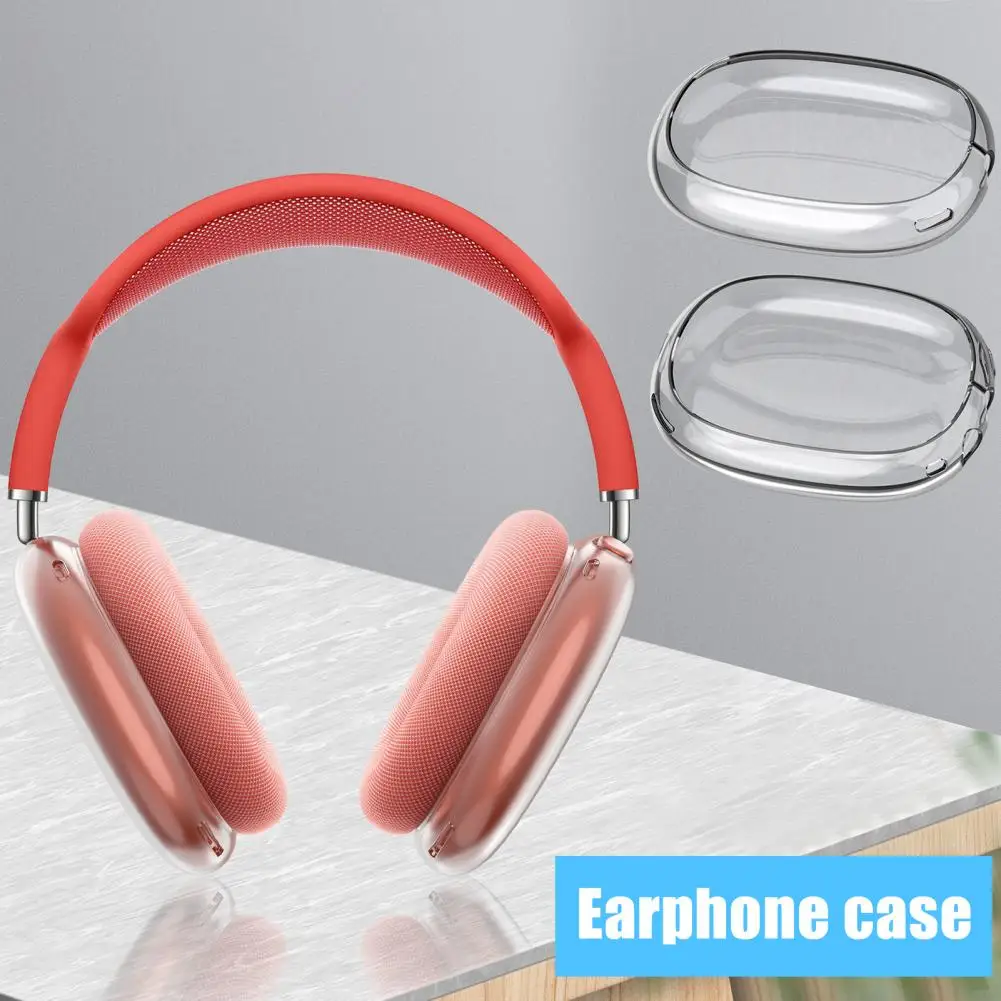 Earphones Protective Case 360 Degree Transparent Protective Case Silicone Cover Set for Max Anti yellowing Tpu Washable