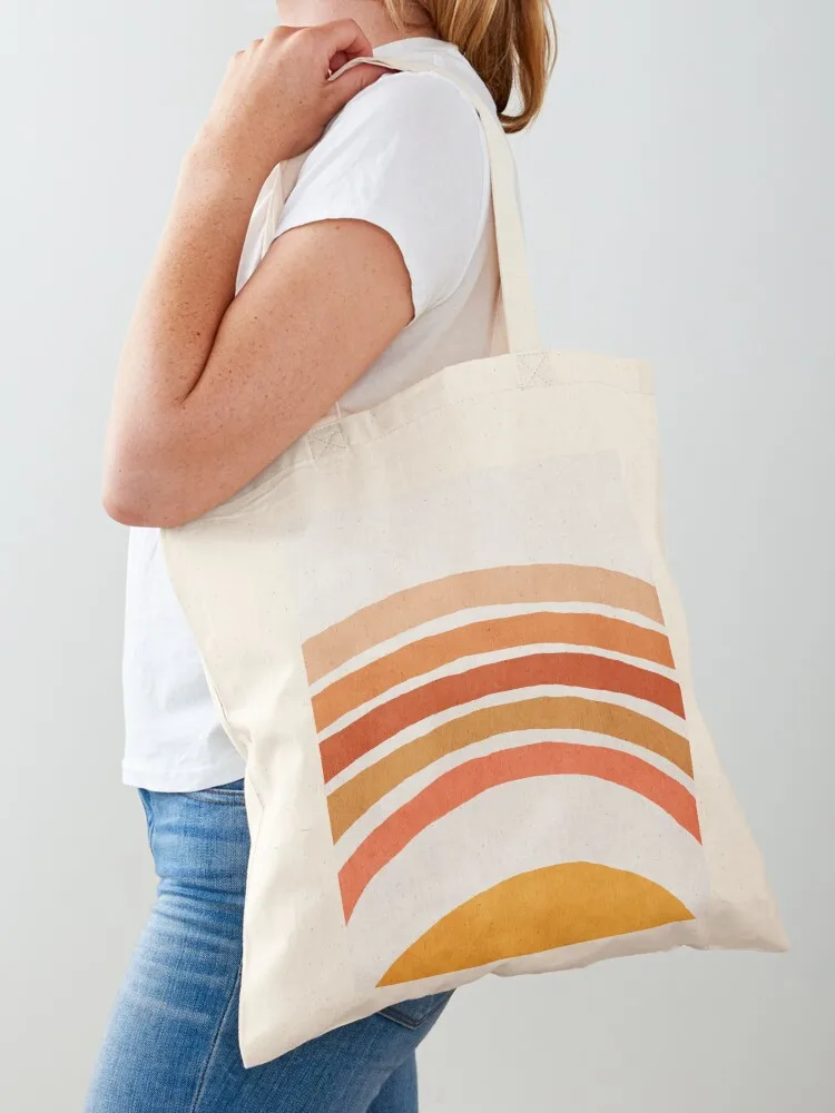 

Rainbow, Abstract, Mid century modern kids wall art, Nursery room Tote Bag large size bags hand bag canvas bags