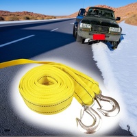 4M Heavy Duty 5 Ton Car Tow Cable - Towing Pull Rope Strap with Hooks for Road Recovery