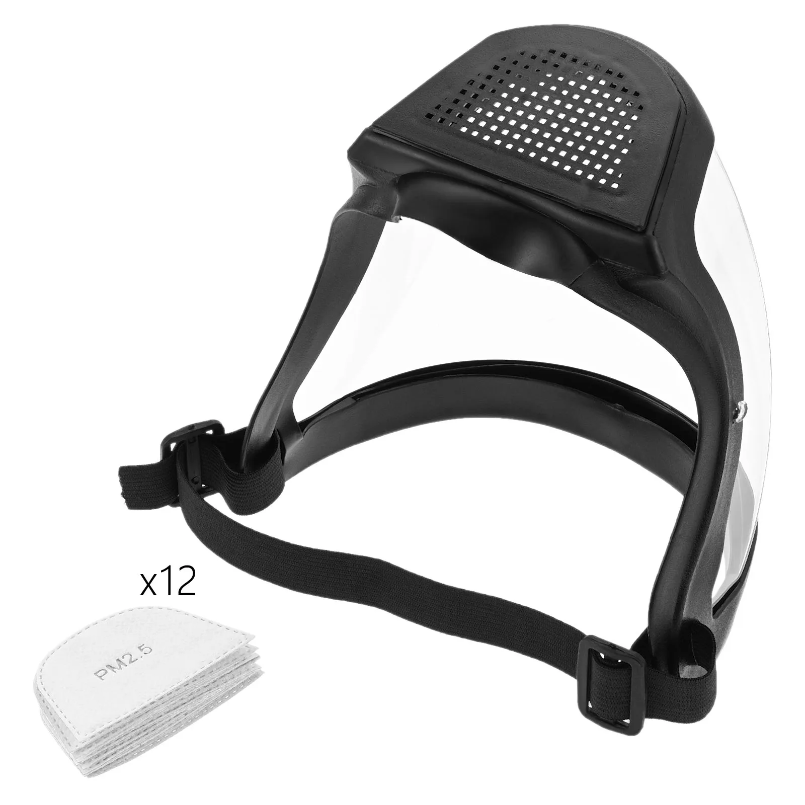 1Set Face Shield Upgraded Transparent Anti-fog Heat-insulating Welding Protective With Filter Includes 12 Filter Cotton pads