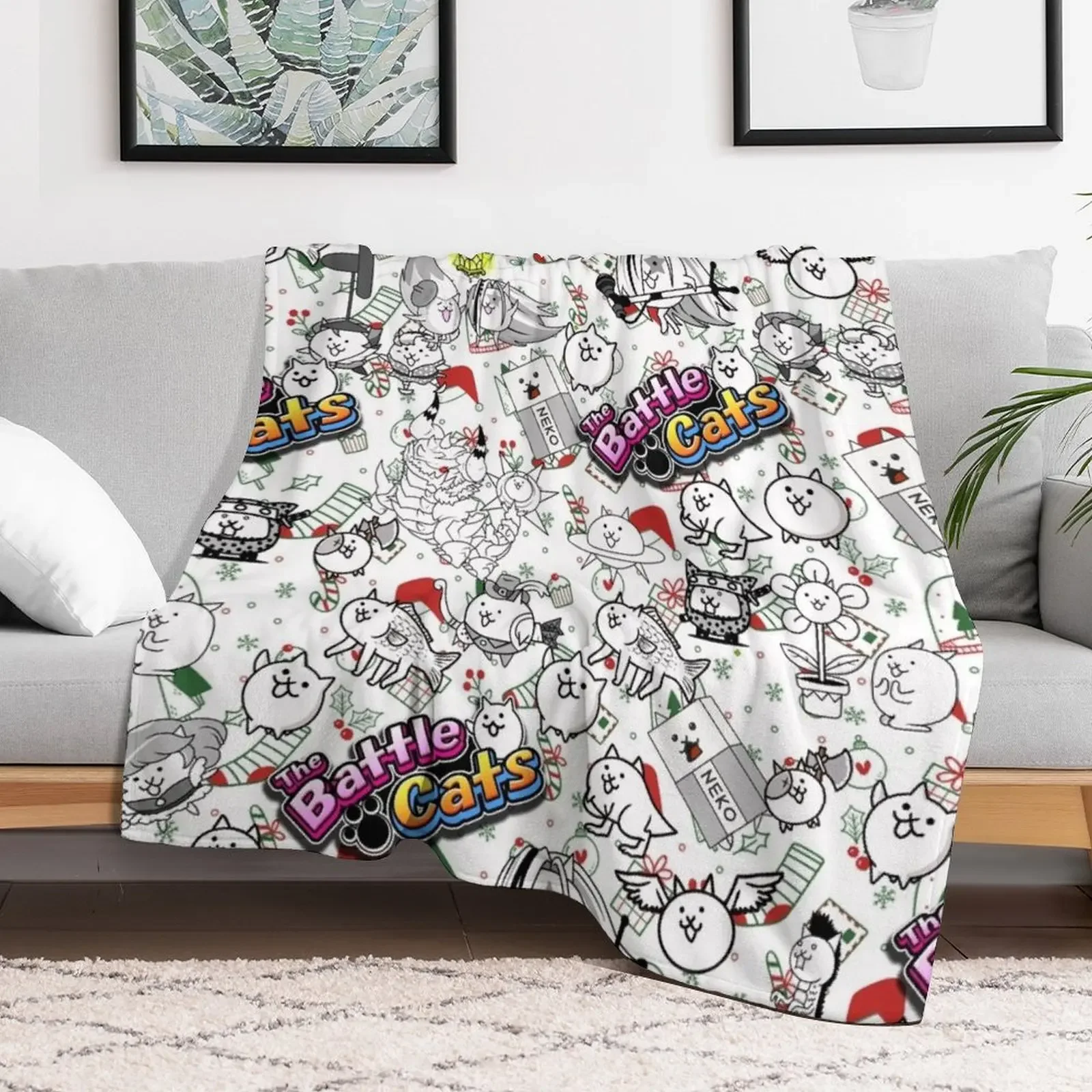 Battle Cats Throw Blanket Softest christmas gifts Single Retros Blankets