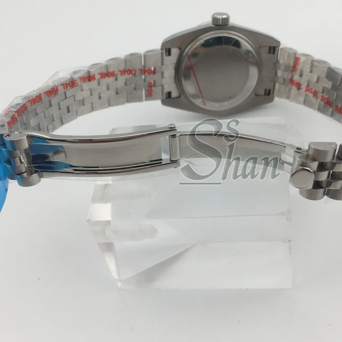 Zegarek damski NH05 31mm, luksusowy, automatyczny, szafirowe szkło, diamentowa luneta, luminescencyjna różowa tarcza, wodoszczelność do 100 metrów.