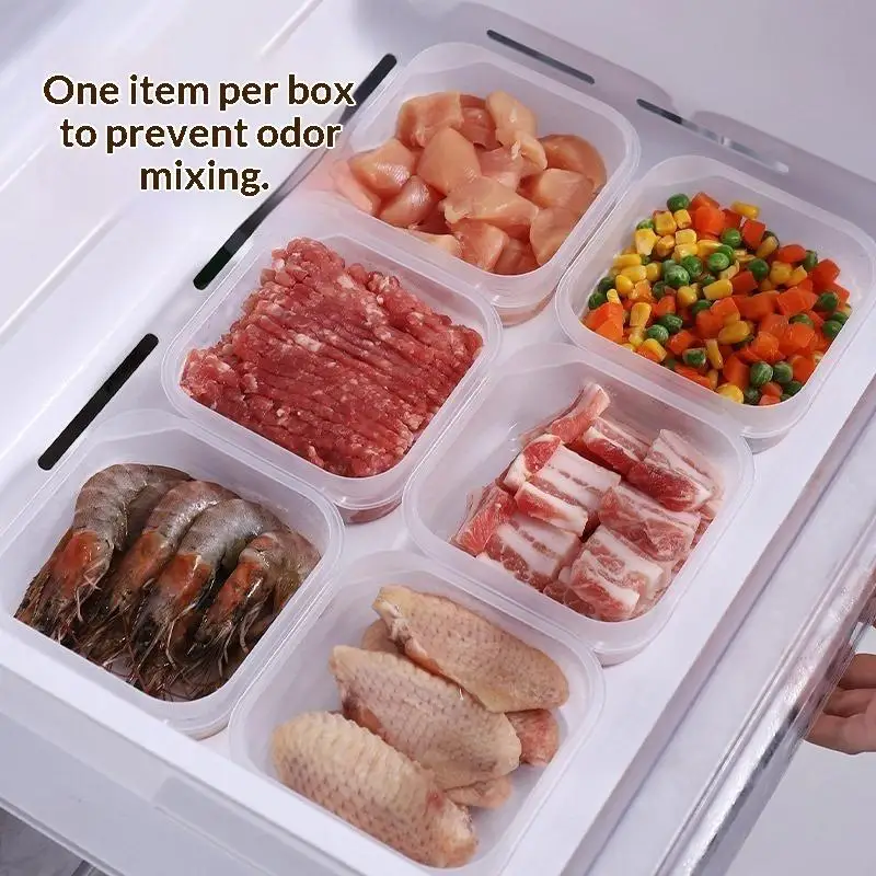 5/10Pcs Refrigerator Food Storage Container Kitchen Food Sealed Box Fresh-keeping Food Classification Storage Box