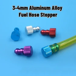 3-4mm Aluminum Alloy Fuel Hose Stopper Gas Fuel Cap Valves Vent Breather Hoses Tube RC Model Fuel Tank Accessories