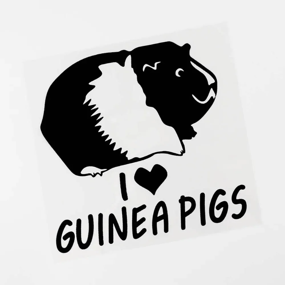 OFK Cute Animal Guinea Pigs PVC Car Sticker Decal Black/Silver 15CM×14CM