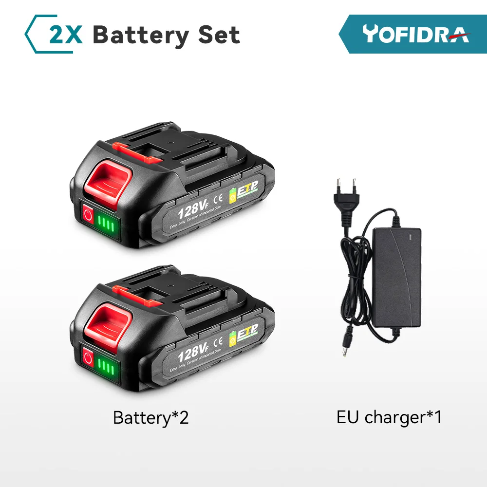 YOFIDRA 18-20V Oplaadbare 928vf 388vf 128vf Plus Lithium Ion Batterij voor 21V 18V Power Tool vervangende Batterij