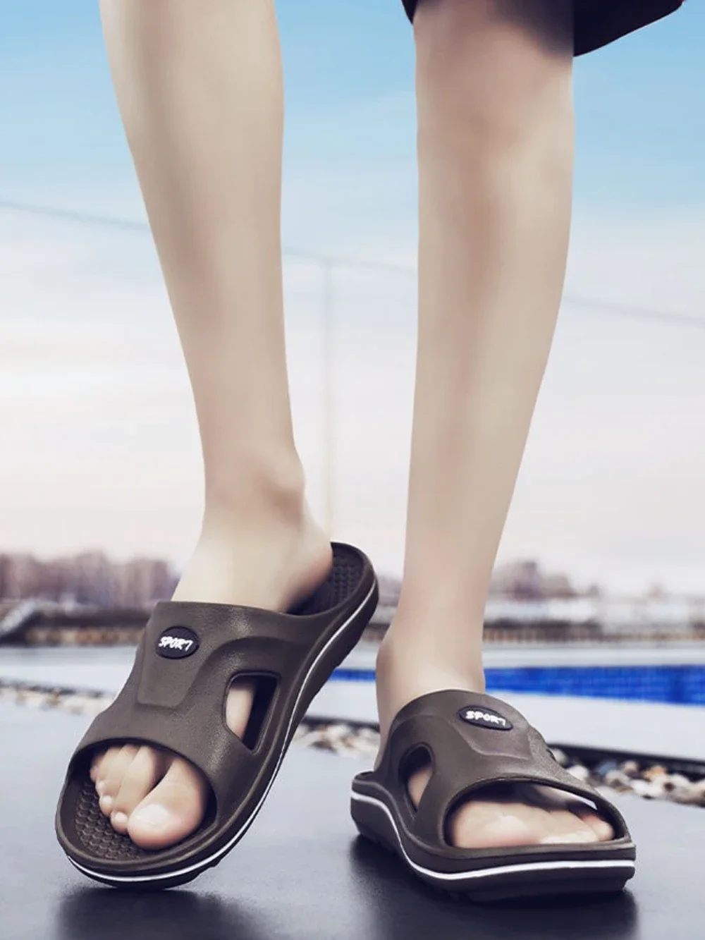 

Мужская обувь для ванной комнаты Шиацу, домашние шлепанцы на платформе для прогулок, забавные повседневные резиновые дизайнерские роскошные мужские тапочки из ЭВА из ПВХ