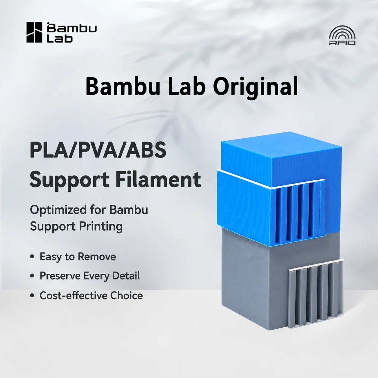 Filament d'impression 3D dédié Bambu Lab Original PLA/ABS/PVA 500g avec identification par paramètres RFID, consommables d'impression