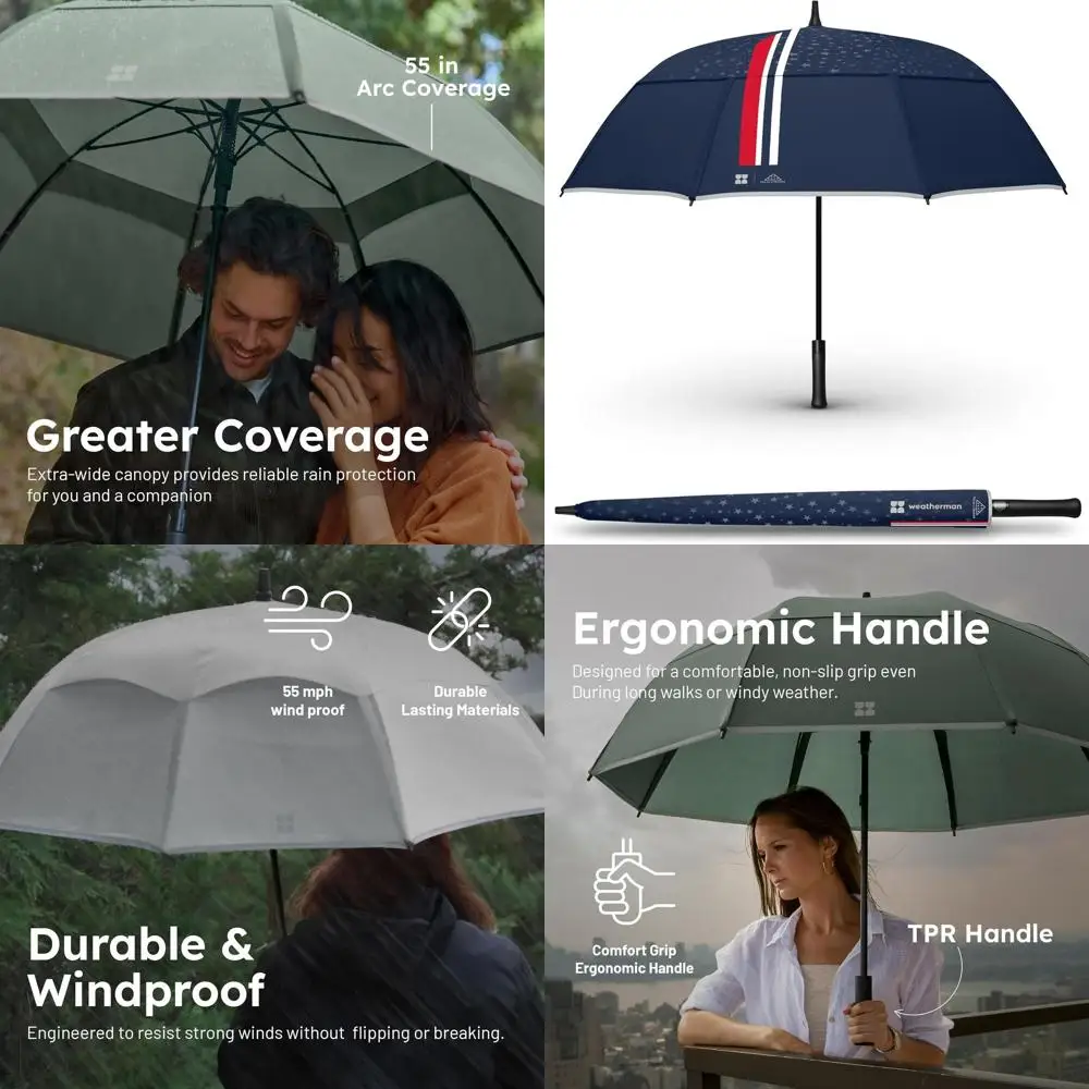 

Folds of Honor Extra Large Auto Open Umbrella - Windproof & Waterproof, Ideal for Men & Women, Perfect for Outdoor Travel and Ce