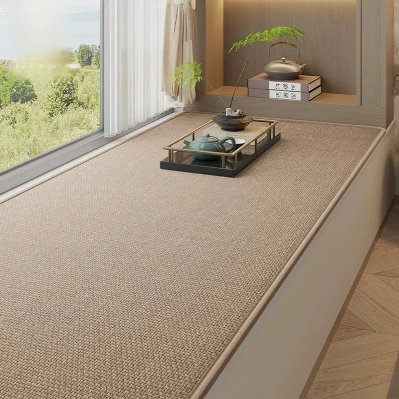 Japanese Cotton Linen Bay Window Cushion Non Slip Seat Pad Four Season Bedroom Balcony Window Bench Mat Home Cushion 창가 쿠션