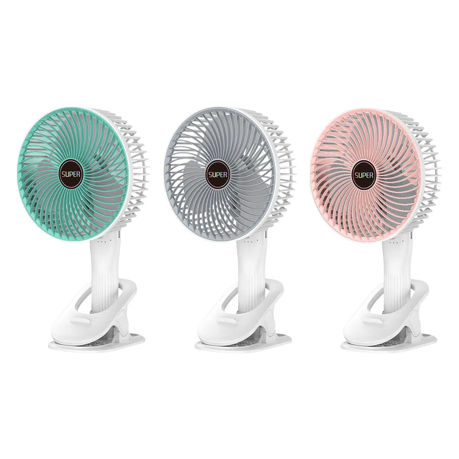 Kleine Clip Fan Desktop Fan 3 Snelheden Draagbare Ventilator Voor Kamperen Vissen Werken