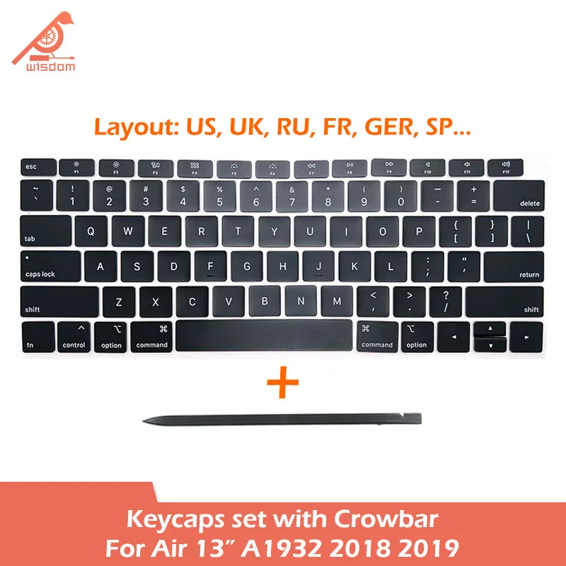 Laptop US UK RU FR GER SP A1932 Keycaps Keys For Macbook Air 13