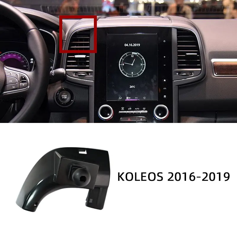 Para Renault Koleos 2009-2019 2018 2017, Base de soporte para teléfono móvil dedicado, soporte para teléfono accesorio de salida de aire de montaje fijo