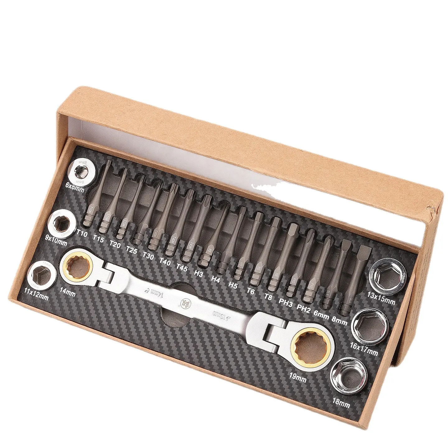 Tool 3140 Multi-angle Ratchet Wrench Screwdriver Tool Set Cross Hexagon Plum Sleeve