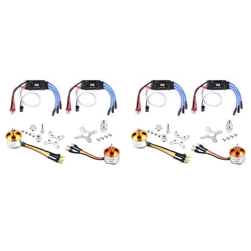 4Pack 2212 1400Kv/2200Kv Brushless Outrunner Motor With Mount 10T/6T+30A ESC For Rc Aircraft Quadcopter UFO-A74P