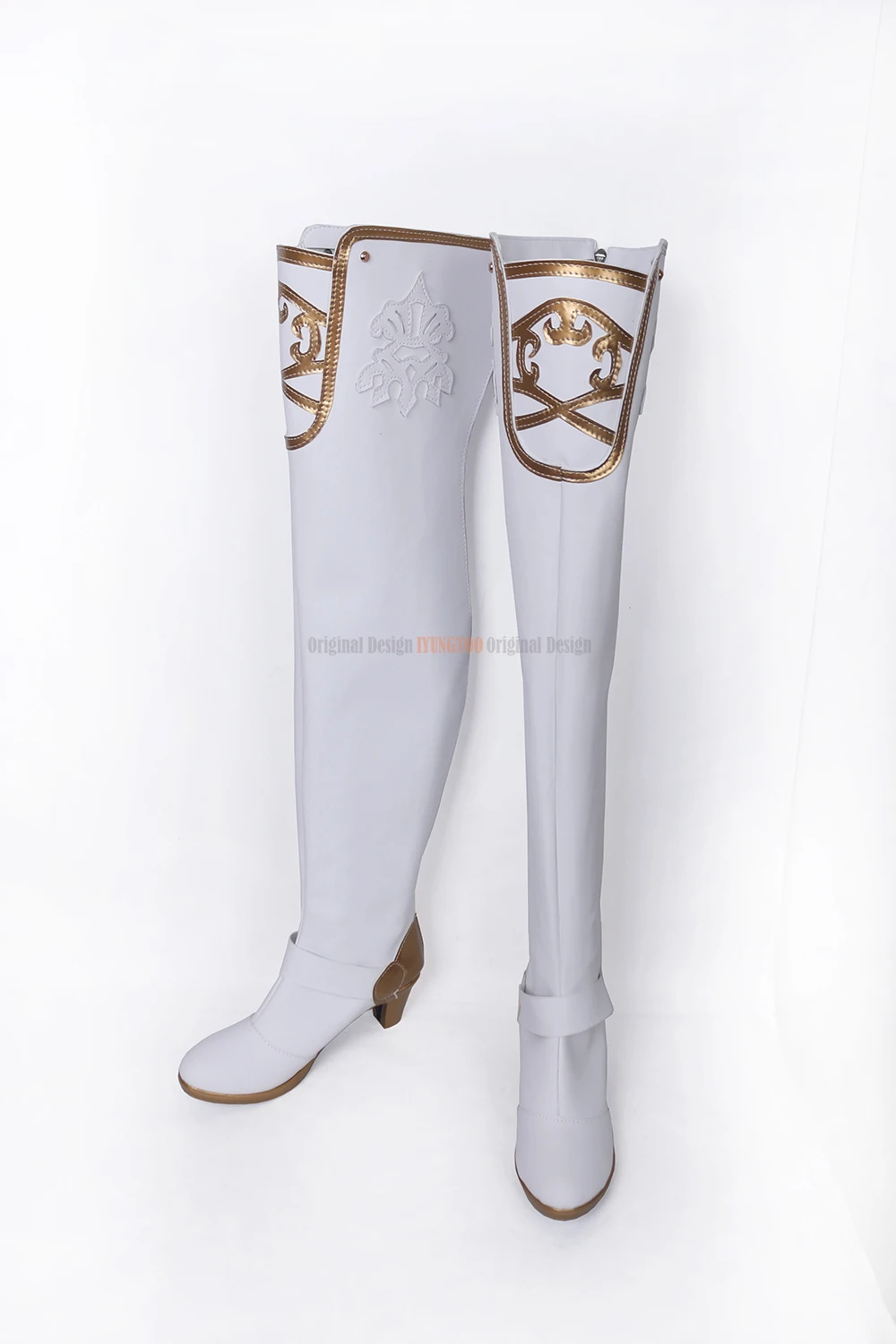 Nier commander sapato de cosplay para fantasia, nier automata detecha no.2 tipo a b commander, sapatos brancos de salto alto feito sob encomenda