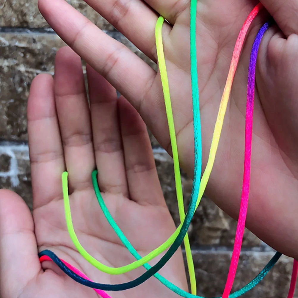 Cuerdas giratorias para dedos, cuerda trenzada de arco iris multifuncional, juego de dedo, juguete, suministros educativos para niños (longitud), 6 uds.