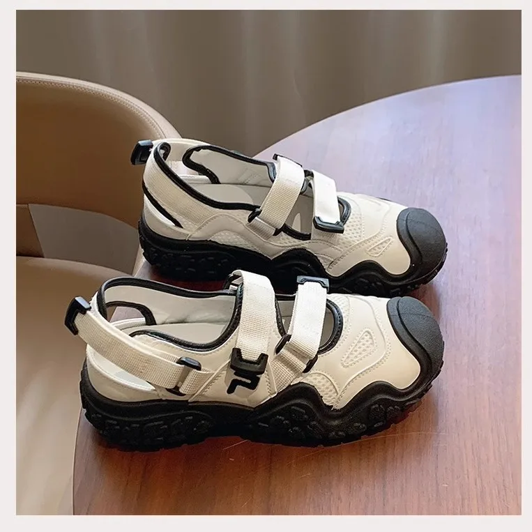 Thick Soled Breathable Toe Cap Sandals Summer Hollow Mesh Women's Casual Shoes, Soft Soled Lightweight Lazy Shoes tenis de mujer - Image 2