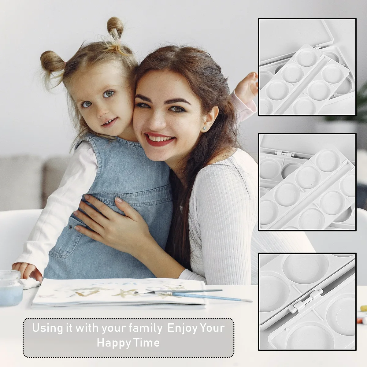 

1Pcs 24 Grids Watercolor Palette with Lid Double Layer Mixing Plate for Acrylic Gouache Nail Art Painting Supplies