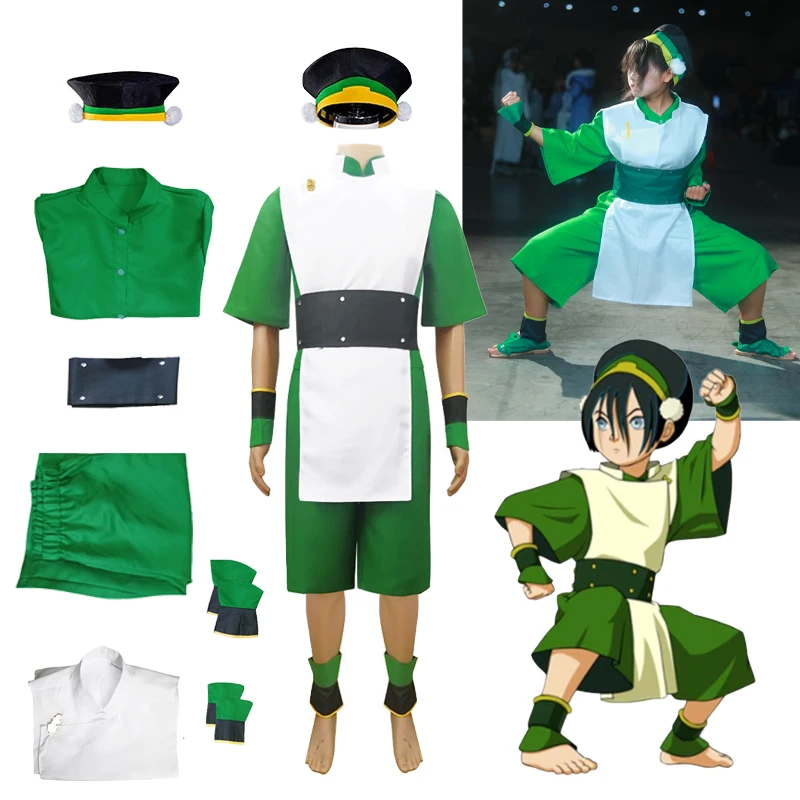 Disfraz de Cosplay de Avatar Aang, Mono de Anime de The Last Airbender con Colección de Cosplay de Toph Beifong