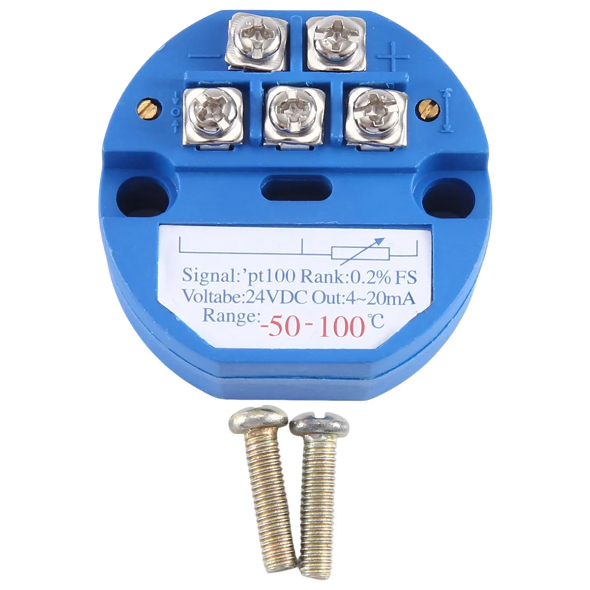 RTD PT100 โมดูลส่งสัญญาณอุณหภูมิความต้านทานความร้อน -50-100 ° ซี DC24V เอาท์พุต 4-20MA