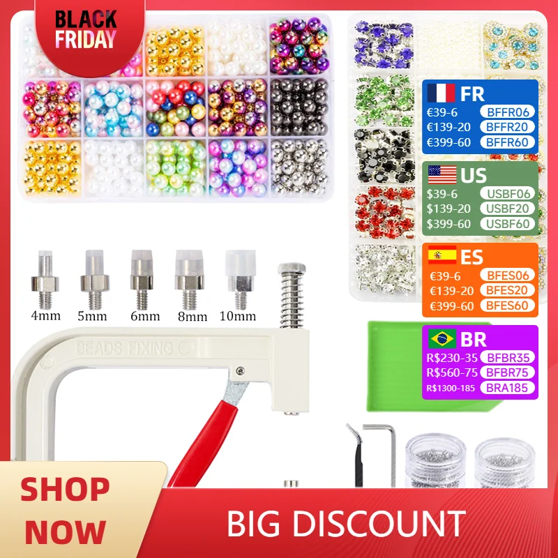 Pearl Setting Machine DIY Handmade Beads HandPress Tool for Clothes Crafts Bead Rivet Fixing Machine Pearl Setting Machine Tools