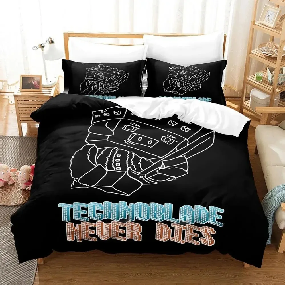 3D Print Technoblade Bedding Set Duvet Cover Bed Set Quilt Cover Pillowcase Comforter king Queen Size Boys Adult Bedding Set