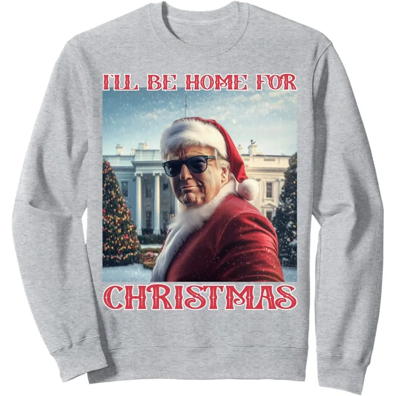 I'll Be Home For Christmas Trump Santa Selfie White House Sweatshirt