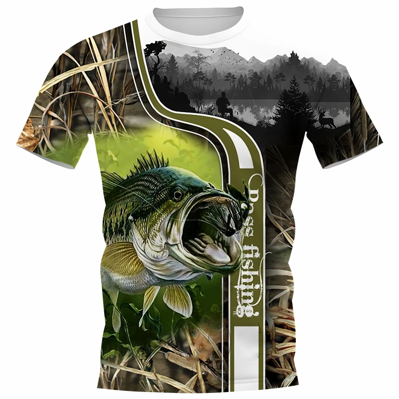 2022 Summer Popular Carp Fishing Fully Printed T-Shirts Men Women 3D Catfish Printing Tee Shirt Short Sleeve Casual Tops