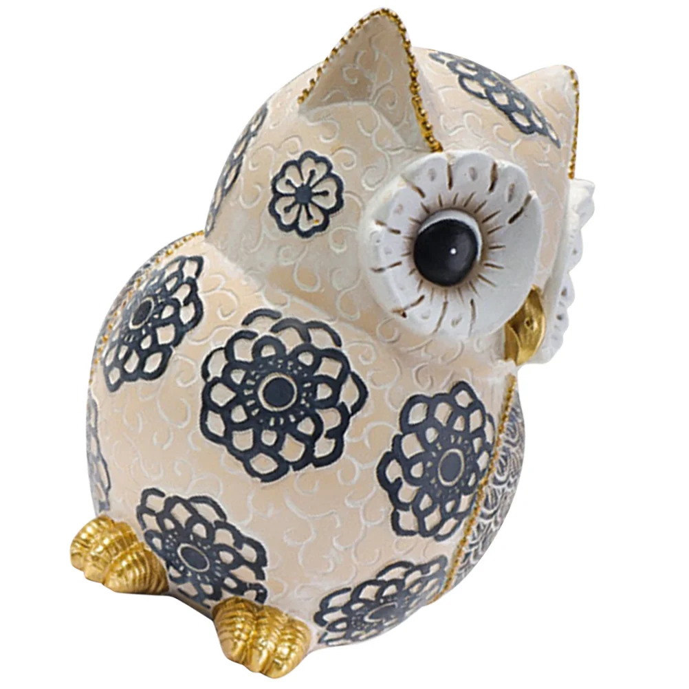 Desktop Owl Ornament Resin Made Statue Decoration Small Creative Home Garden Decorative Piece for Office Table Shelf