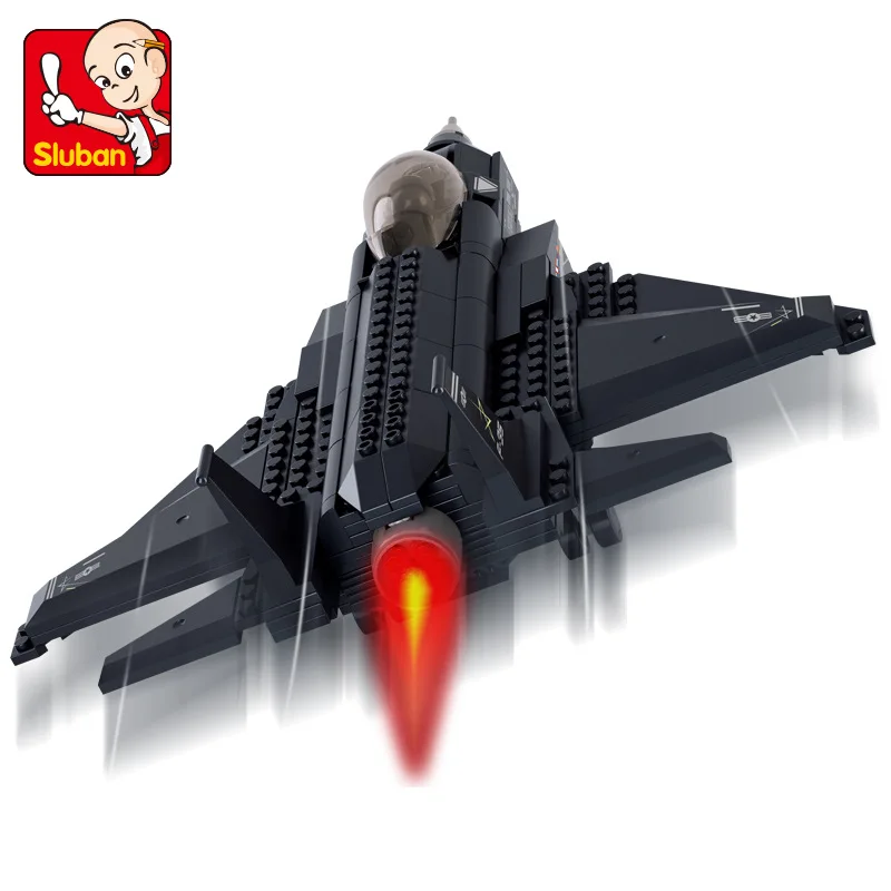 Sluban WW2 MilitaryF-35 Lightning II Fighter Aircraft Building Blocks Kids Plane Educational Bricks Toys Model Christmas Gift