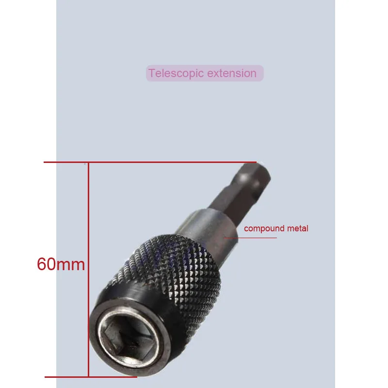 1/4 "60Mm Hex Shank Rilis Cepat Bor Sekrup Magnetik Obeng Bit Holder
