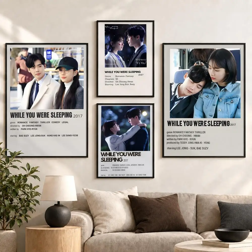 While You Were Sleeping Romance Drama Dreamy Love Story Poster Aesthetic Art Print for Bedroom & Living Room Decor, Unframed