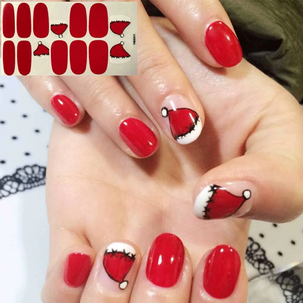 

6Pcs Snow Nail Decals Stylish Reusable Nail Wraps for Holiday Party Christmas Event DIY Manicure Set