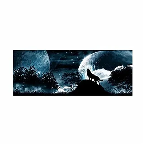 

165x56cm Rear Window Sticker Night Wolf Howling Moon Decal For Pickup SUV Truck