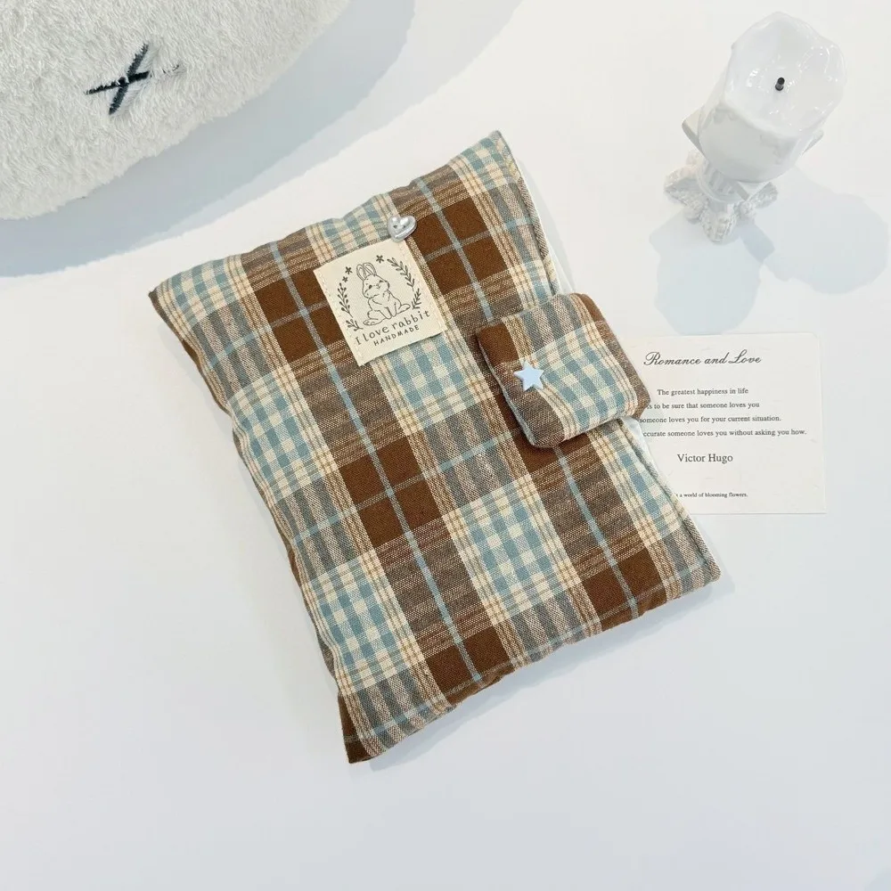 New 6-7 Inch E-Reader Sleeve Plaid Fabric Soft Lined Protective Storage Bag Thick Padded Universal Universal E-Reader Case