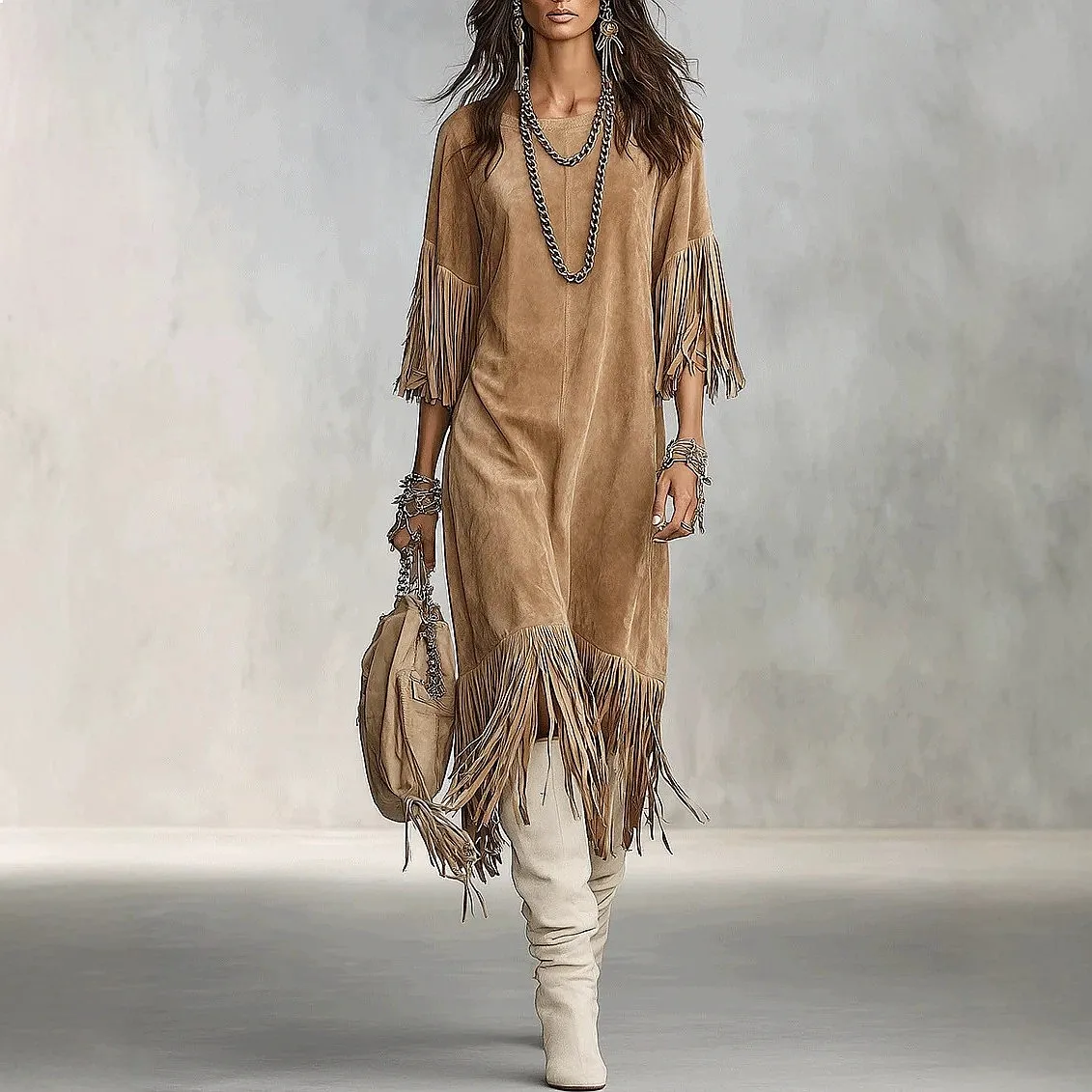 Vestido ajustado con flecos para mujer, ideal para primavera y verano, para fiestas, clubes y uso casual, con borlas, estilo occidental, corte entallado, vestido de verano.