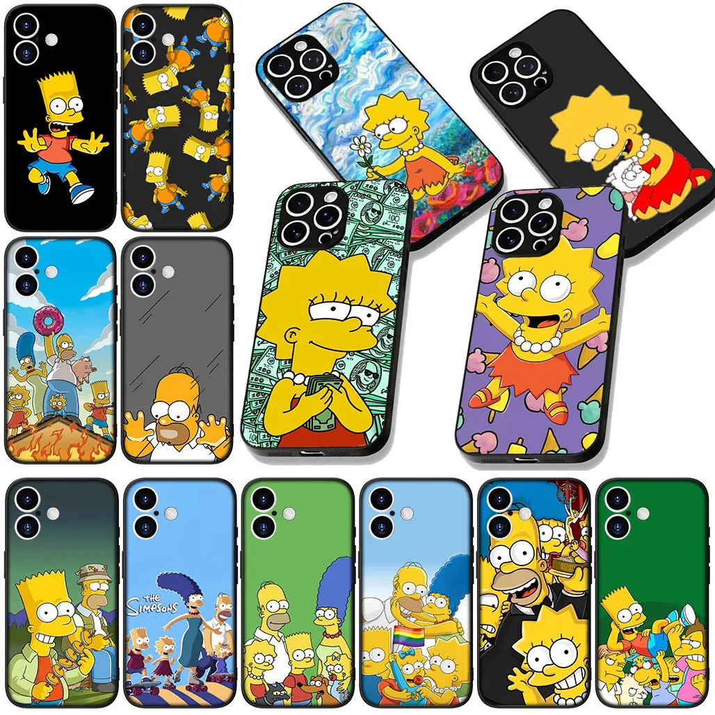 Для Apple iPhone 17 Air 16 14 15 Pro Max Plus 15+ 16E XR ProMax Чехол для телефона S-Simpsons Cartoon Bart S-Simpson Защитный чехол