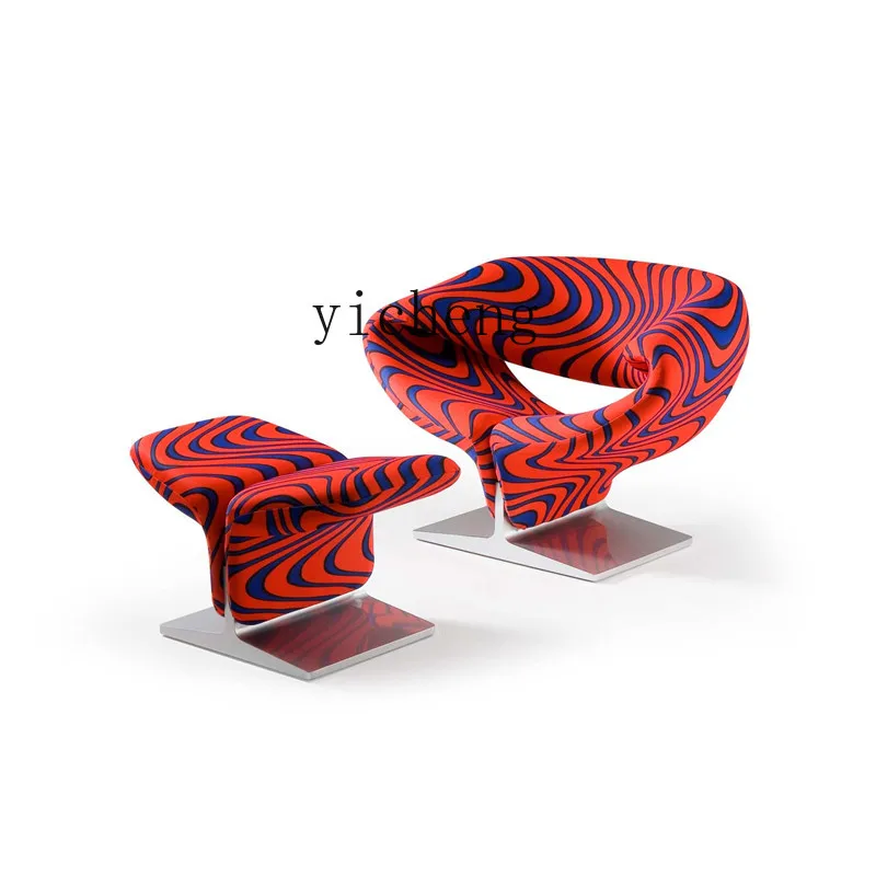 YY Simple and Light Luxury Single Leisure Chair Modern Artistic Living Room Special-Shaped Ribbon Couch