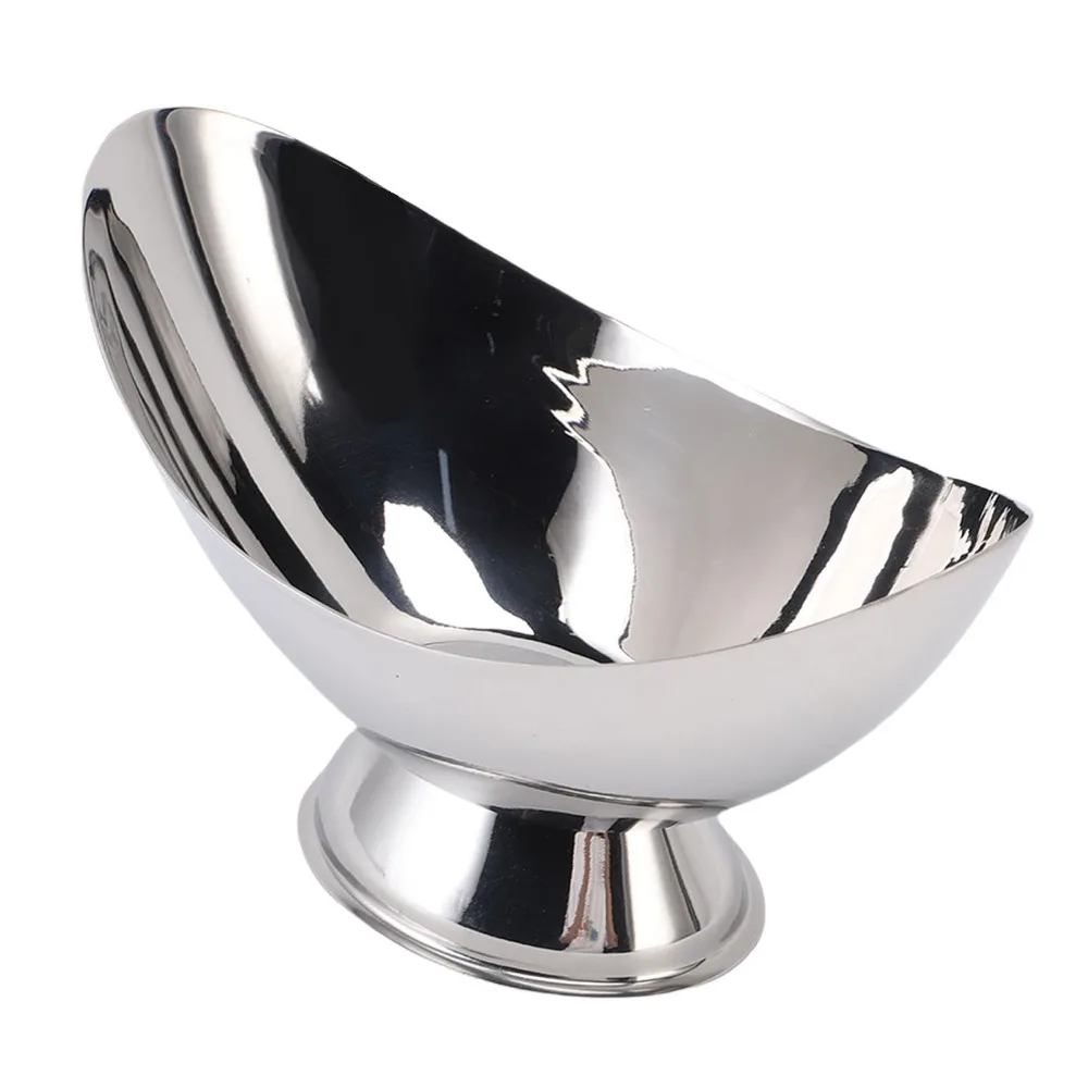 Rustless Steel Ice Cream Bowl Ingot Curved Outline Smooth Dessert Bowl Mirror Polished Large Capacity Fruit Bowl Coffee Table