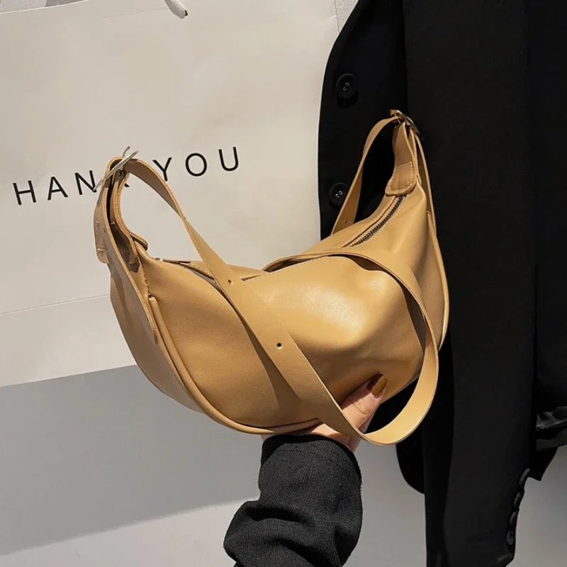 حقيبة جلدية جديدة للنساء، حقيبة تحت الإبط عصرية وخفيفة الوزن، حقائب كتف عصرية وكاجوال، سحاب للإغلاق #1