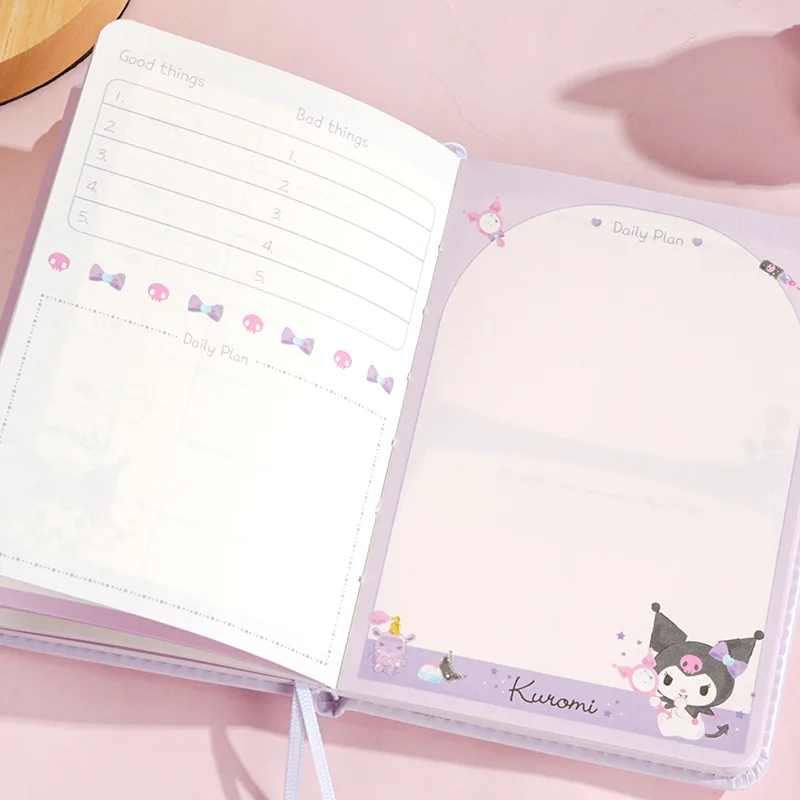 Sanrio Notebook Gel Pen My Melody Kuromi Cinnamoroll Notepad Daily Weekly Agenda Planner Notebook Stationery Set School Supplie