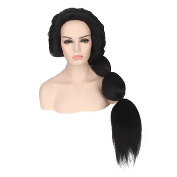 長款黑色合成假髮,波浪捲髮,適合女性角色扮演、公主裝扮、萬聖節派對、化裝舞會等場合,耐熱纖維材質。 8 最佳銷售 公主假髮 - №4